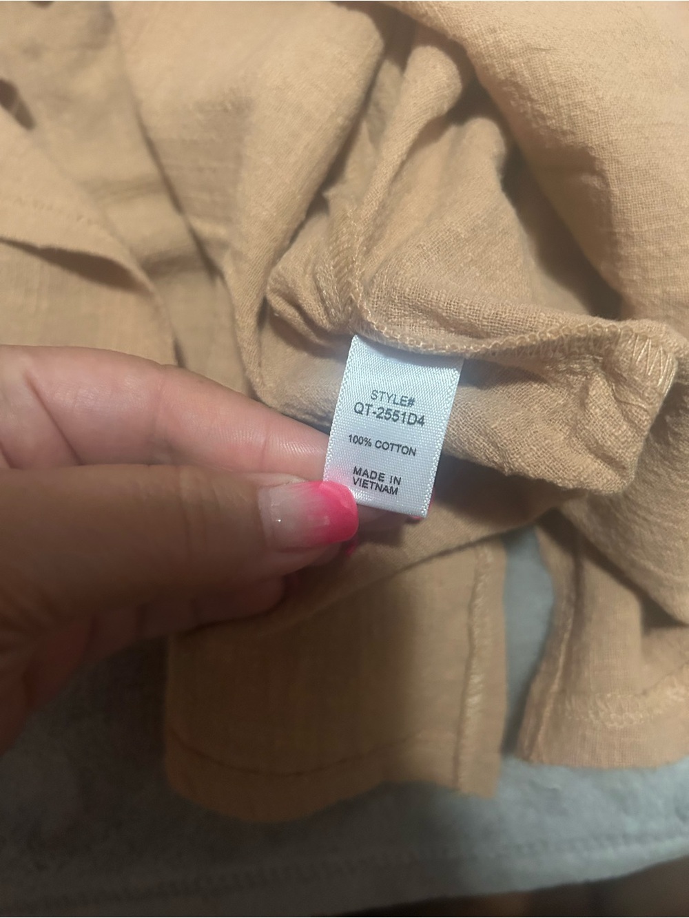 Zenana Tan Lightweight Tunic with Patch Pockets - Picture 3 of 4